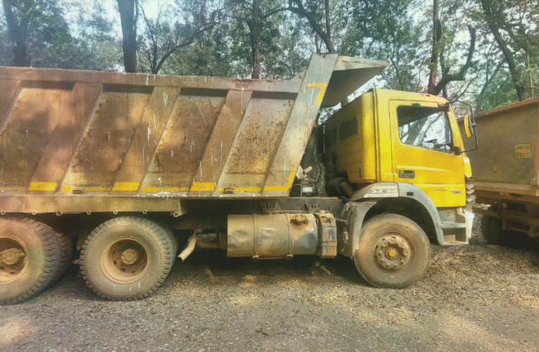 अवैध खनन को लेकर हाइवा मालिक और चालक पर प्राथमिकी दर्ज