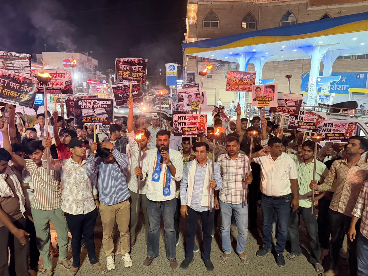 nsui-holds-torchlight-procession-against-neet-pape