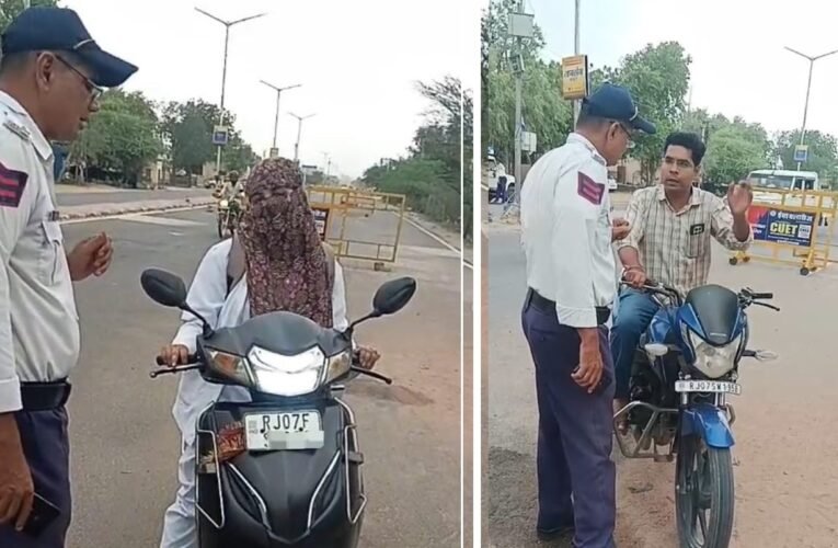 बिना हेलमेट और ओवरस्पीडिंग पर चला पुलिस का डंडा