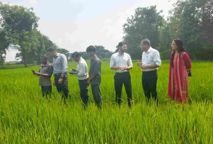 खेत में पहुंचे कलेक्टर मयंक चतुर्वेदी, देखा डिजिटल क्रॉप सर्वे का काम